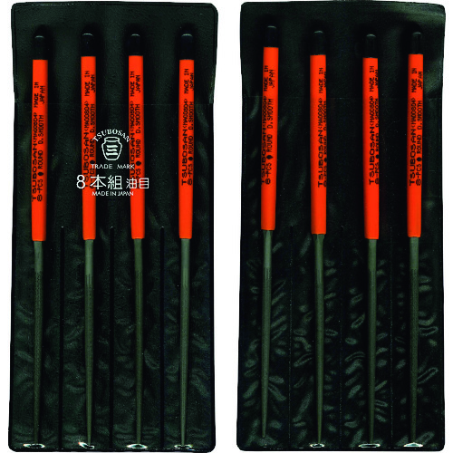 トラスコ中山 ツボサン 組ヤスリ 8本組 丸 油目 852-8539 (ご注文単位1セット) 【直送品】