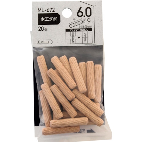トラスコ中山 WAKI 木工ダボ 6×30mm 363-0653 (ご注文単位1袋) 【直送品】