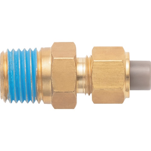 トラスコ中山 潤工社 黄銅製継手(インチ系列) ニップル 4.76×3.48mm PT1/4 384-0884 (ご注文単位1個) 【直送品】