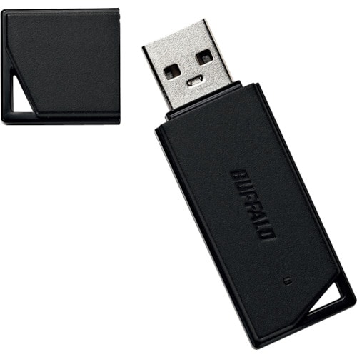 トラスコ中山 バッファロー USB2.0 どっちもUSBメモリー 64GB ブラック 429-6750 (ご注文単位1個) 【直送品】