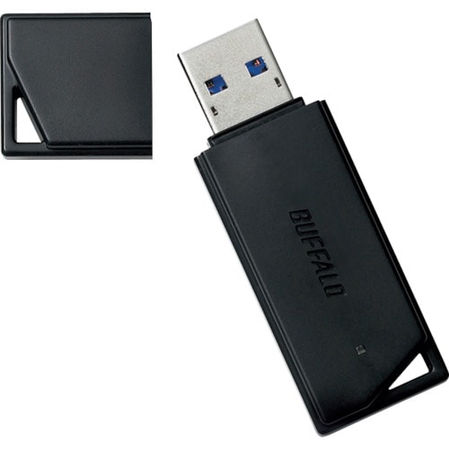トラスコ中山 バッファロー USB3.1(Gen1)/USB3.0対応 USBメモリー バリューモデル 128GB ブラック 429-6767 (ご注文単位1個) 【直送品】