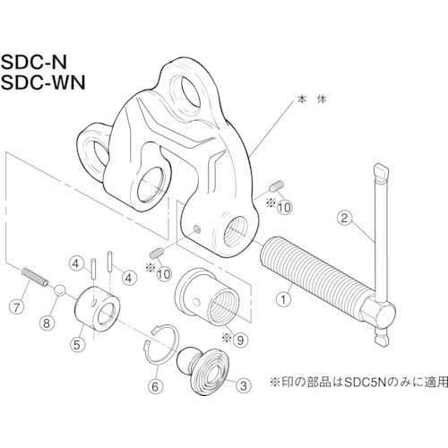 トラスコ中山 スーパー スクリューカムクランプ(SDC-N)用スクリュー 855-0751 (ご注文単位1セット) 【直送品】