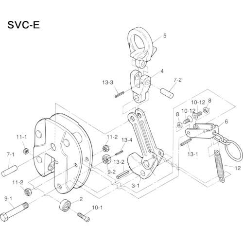 トラスコ中山 スーパー 立吊クランプ（SVC－E）用カム支持ピンセット 855-0629  (ご注文単位1セット) 【直送品】