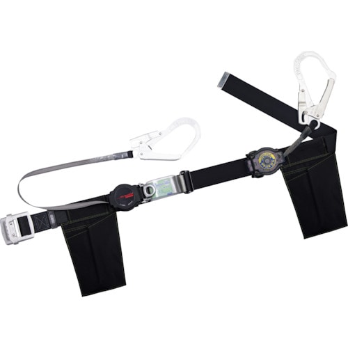 トラスコ中山 ツヨロン 胴ベルト型墜落制止用器具 TB-ORL-2-593-SRBT ランヤード+補助ロープ ワンハンドリトラ+SRリトラ 軽量型 黒 Mサイズ 425-0909 (ご注文単位1本) 【直送品】