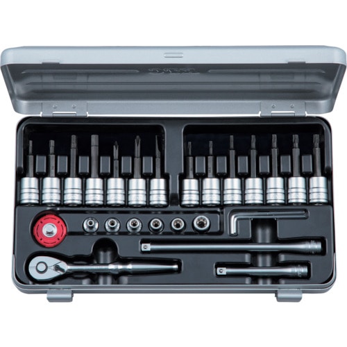 トラスコ中山 KTC 6.3sq.T型トルクス・E型トルクスヘキサゴンビットソケットレンチセット 120-8593 (ご注文単位1セット) 【直送品】