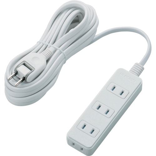 トラスコ中山 エレコム 電源タップ(雷ガード・ほこりシャッター) 4個口 5m ホワイト 122-2645 (ご注文単位1個) 【直送品】