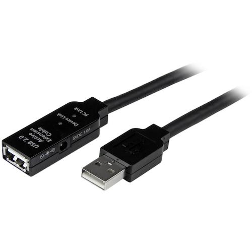 トラスコ中山 スターテック USBケーブル/A-A/10m/USB 2.0/アクティブ延長/オス・メス/BK 502-6323 (ご注文単位1箱) 【直送品】