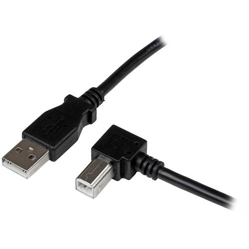 トラスコ中山 スターテック USB 2.0ケーブル/2m/Type-A - L型右向Type-B/480Mbps/オス-オス/ブラック/タイプB 539-1233 (ご注文単位1袋) 【直送品】