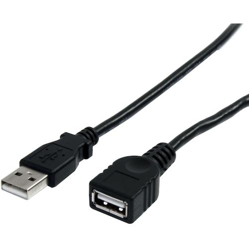 トラスコ中山 スターテック USB 2.0ケーブル/3m/Type‐A - Type‐A/480Mbps/延長用/オス-メス/ブラック/タイプA 539-8512 (ご注文単位1袋) 【直送品】