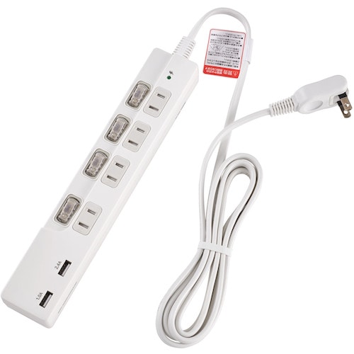 トラスコ中山 ELPA SW付USBタップ4P 591-9158 (ご注文単位1パック) 【直送品】