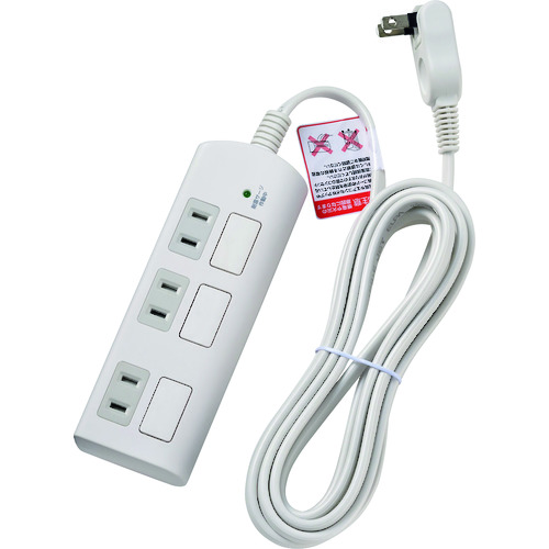 トラスコ中山 ELPA 耐雷フラットスイッチ付タップ3P3m 168-3820 (ご注文単位1個) 【直送品】