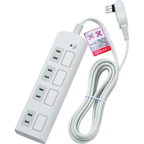 トラスコ中山 ELPA 耐雷フラットスイッチ付タップ4P2m 168-3920 (ご注文単位1個) 【直送品】