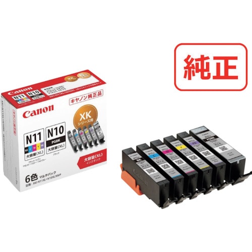 トラスコ中山 キヤノン インクタンク XKI-N11XL+N10XL/6MP 537-5063 (ご注文単位1個) 【直送品】