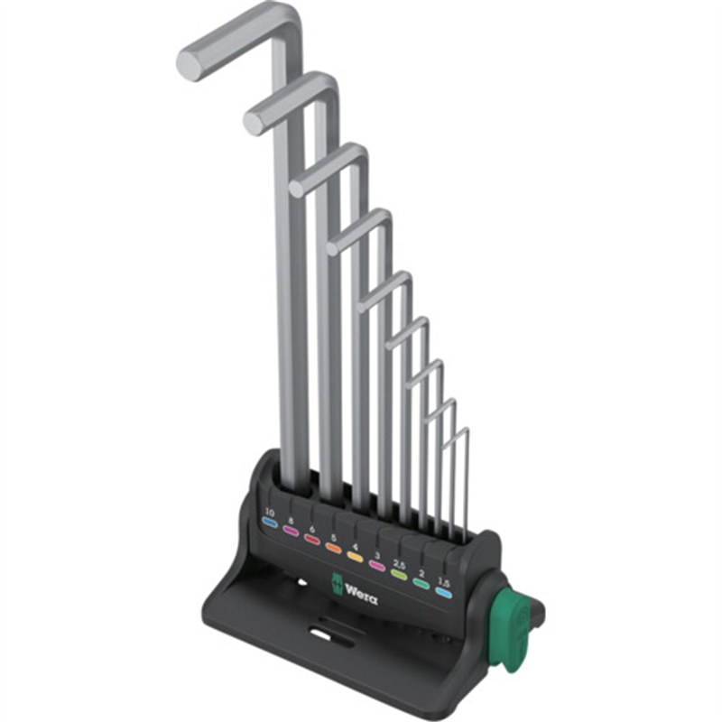 Wera 950/9 ヘックスプラス 8 Lキーセット ミリサイズ､ クロームメッキ 1セット（ご注文単位1セット）【直送品】