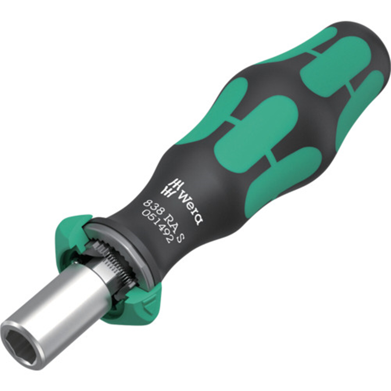 Wera 838 RA S ラチェット機能付き差替式ビットホルダー 6.35mm 1本(ご注文単位1本)【直送品】