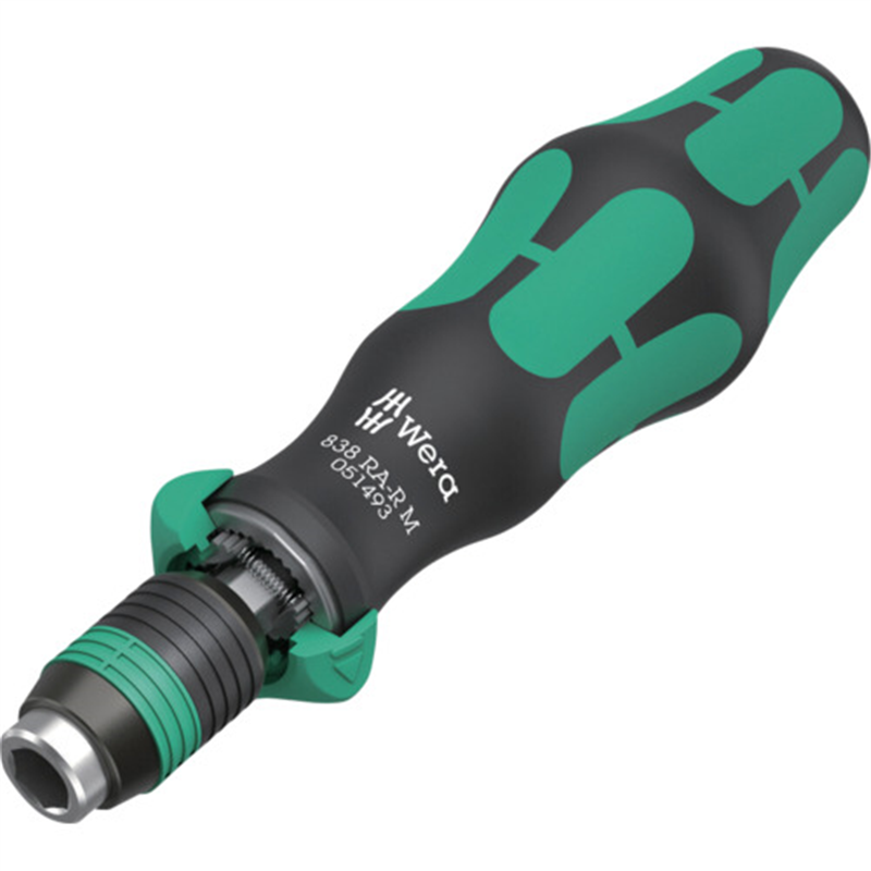 Wera 838 RA-R M ラチェット機能付き差替式ビットホルダー 6.35ミリ 1本(ご注文単位1本)【直送品】