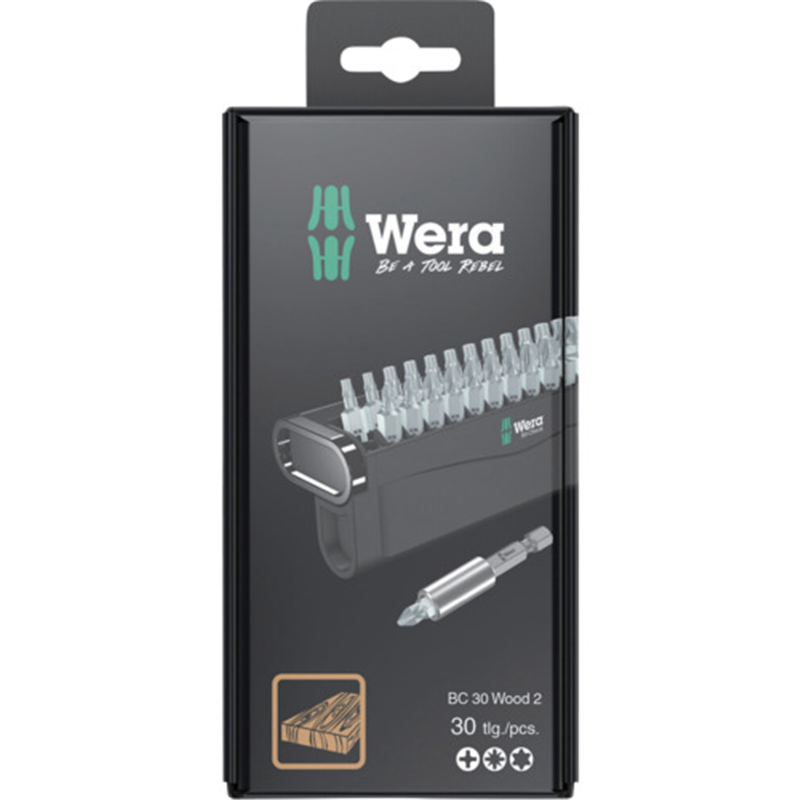 Wera ビットチェック 30 木工用 2 SB 1セット(ご注文単位1セット)【直送品】
