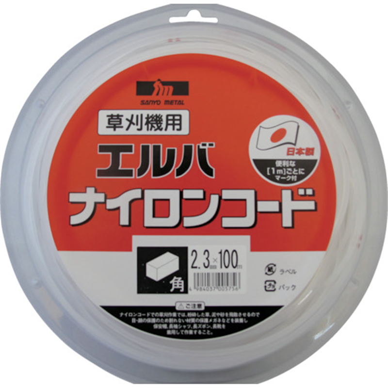 三陽金属 ナイロンコード角2.3mm×100m 1個(ご注文単位1個)【直送品】