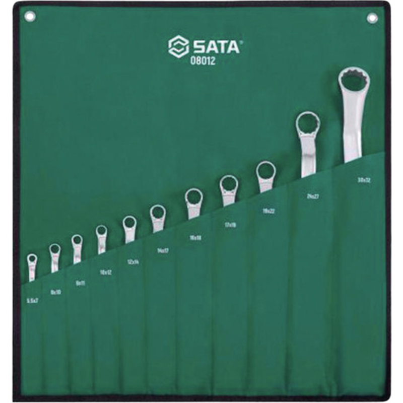SATA 両口めがねレンチセット(11点)40° 1セット（ご注文単位1セット）【直送品】
