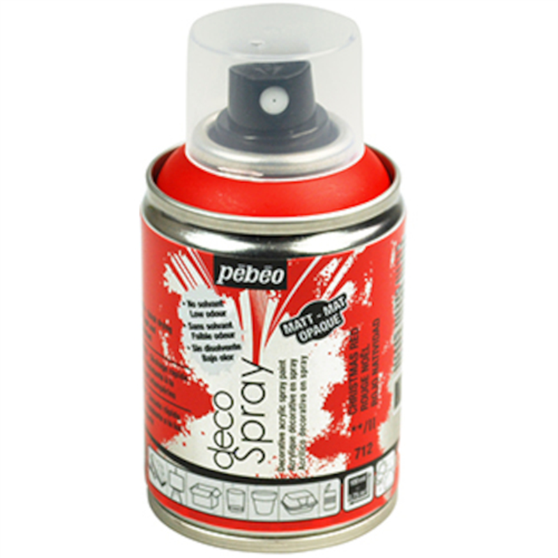 Pebeo デコスプレー 100ml マット色 クリスマスレッド 1本（ご注文単位1本）【直送品】