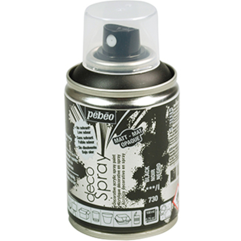 Pebeo デコスプレー 100ml マット色 ブラック 1本（ご注文単位1本）【直送品】