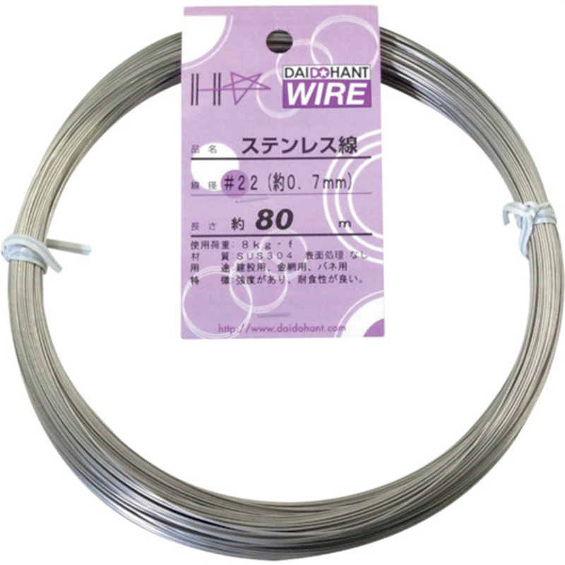 DAIDOHANT ステンレス線 #22×80m 1巻(ご注文単位1巻)【直送品】