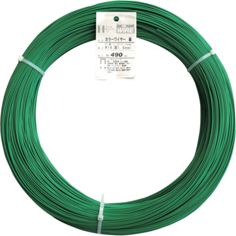 DAIDOHANT カラーワイヤー 緑 #16(1.6mm) 5Kg巻 1巻(ご注文単位1巻)【直送品】
