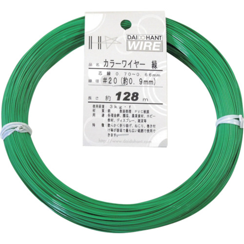 DAIDOHANT カラーワイヤー 緑 #20(0.9mm)x128m 1巻(ご注文単位1巻)【直送品】
