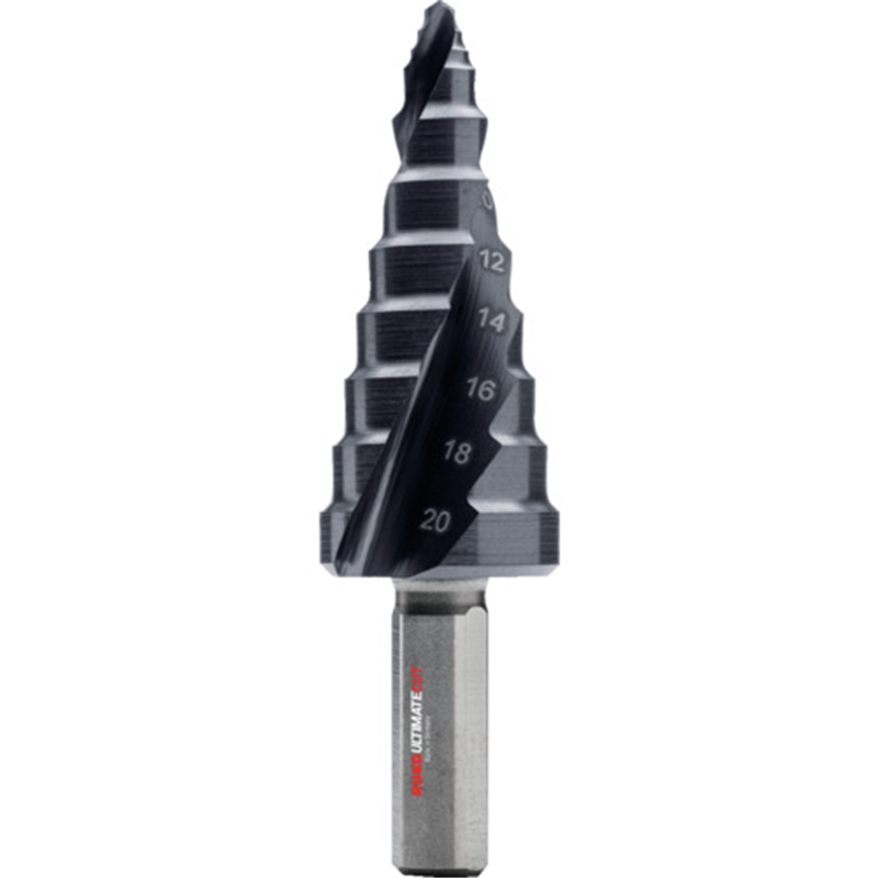 RUKO 2枚刃スパイラルステップドリル ｢アルティメットカット｣ フローステップチップ 6-20mm ルナテックコーティング 1本（ご注文単位1本）【直送品】