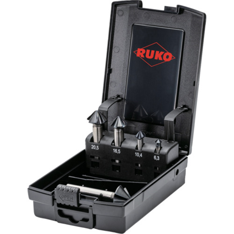 RUKO 不等分割4枚刃カウンターシンク 4S ｢アルティメットカット｣ 5本組セット ルナテックコーティング 1セット（ご注文単位1セット）【直送品】