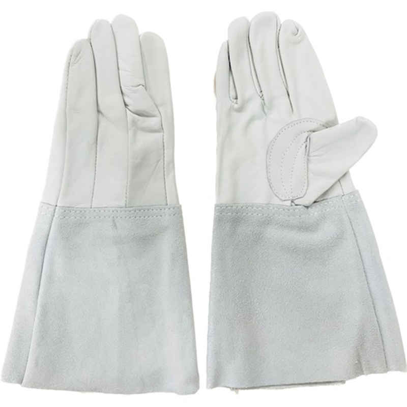 ラッキーワーカー 溶接用革手袋 牛革クレストロング袖床 112 フリー 1双（ご注文単位1双）【直送品】
