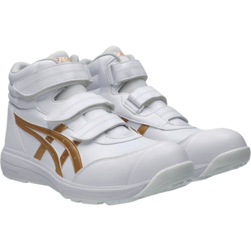 ASICS ウィンジョブ CP312 ホワイト×ピュアゴールド 23.0cm 1足（ご注文単位1足）【直送品】