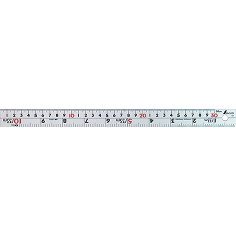 シンワ 直尺シルバー300mm併用目盛W左基点 1個(ご注文単位1個)【直送品】