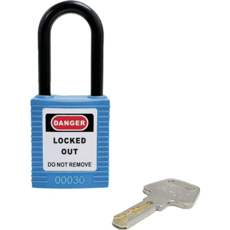セーフラン ロックアウト用絶縁パドロック 青 吊38mmタイプ 1個(ご注文単位1個)【直送品】