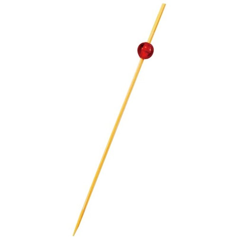 EBM 竹製 ビーズピックス 7cm レッド(50本入)09486 1セット（ご注文単位1セット）【直送品】