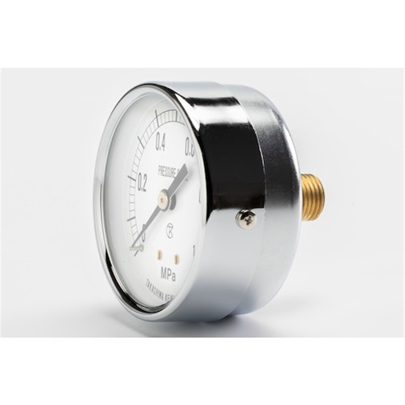 高島 小型圧力計(D枠埋込型・縁なし・中心ネジ・φ50)圧力レンジ0.0~0.25MPa R1/4 1個（ご注文単位1個）【直送品】