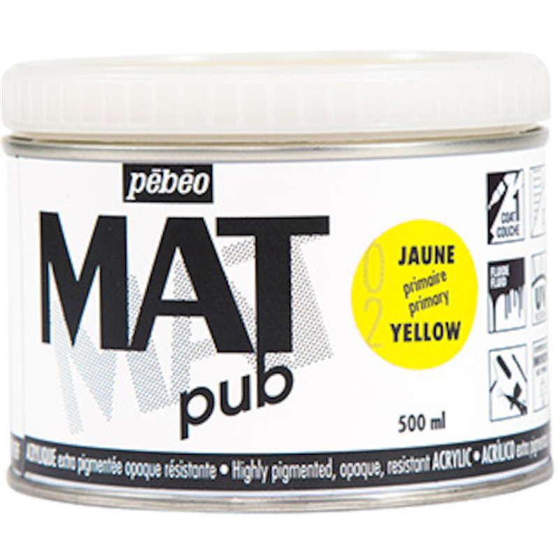 Pebeo マットピュブ 500ml NO.02 プライマリーイエロー 1本(ご注文単位1本)【直送品】