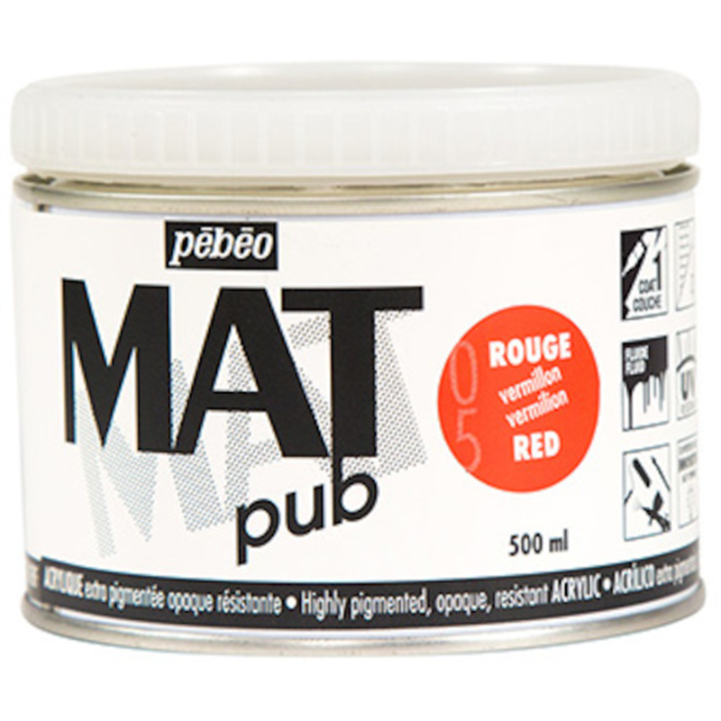 Pebeo マットピュブ 500ml NO.05 バーミリオンレッド 1本(ご注文単位1本)【直送品】
