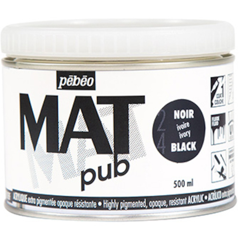 Pebeo マットピュブ 500ml NO.24 アイボリーブラック 1本(ご注文単位1本)【直送品】