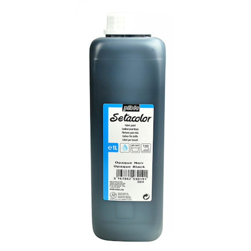 Pebeo 布用水性アクリル絵具セタカラー不透明 1L ブラックレーキ 1本（ご注文単位1本）【直送品】