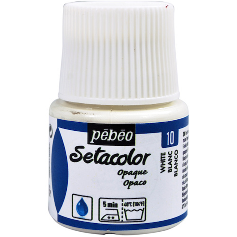 Pebeo 布用水性アクリル絵具セタカラー不透明色 45ml チタニウムホワイト 1本（ご注文単位1本）【直送品】