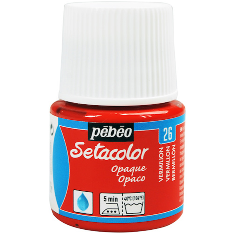 Pebeo 布用水性アクリル絵具セタカラー不透明色 45ml バーミリオン 1本（ご注文単位1本）【直送品】