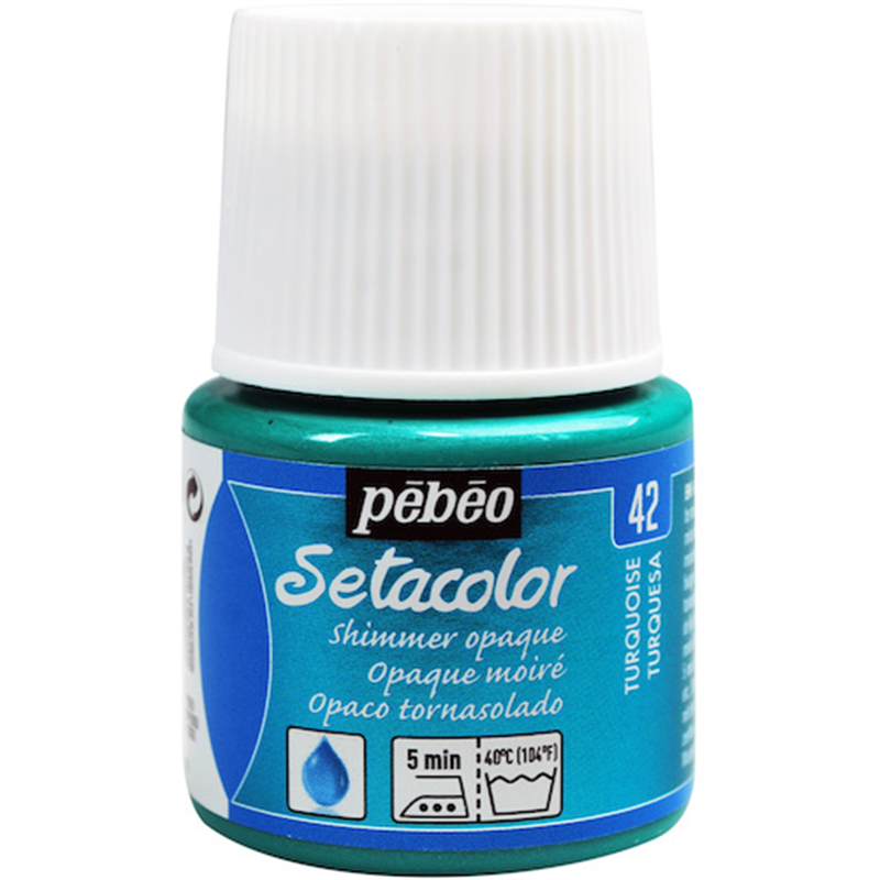 Pebeo 布用水性アクリル絵具セタカラーシマー 45ml ターコイズ 1本（ご注文単位1本）【直送品】