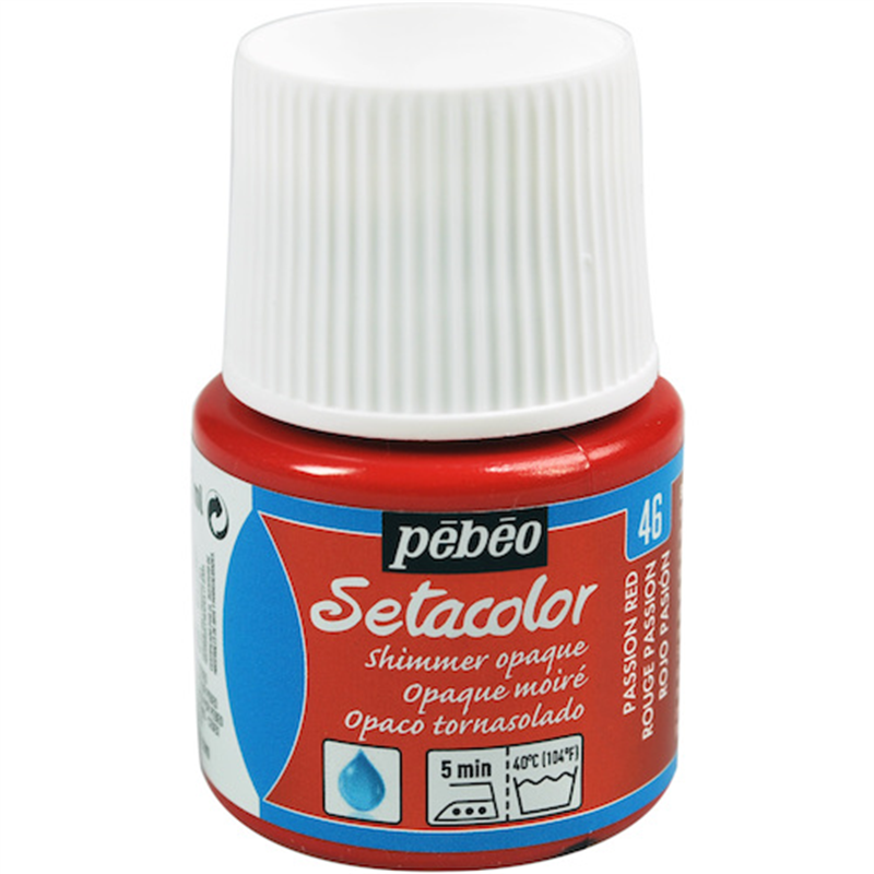 Pebeo 布用水性アクリル絵具セタカラーシマー 45ml パッションレッド 1本（ご注文単位1本）【直送品】