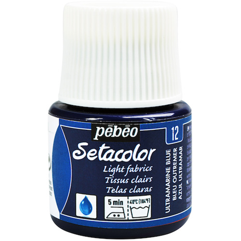 Pebeo 布用水性アクリル絵具セタカラー透明色 45ml ウルトラマリンブルー 1本（ご注文単位1本）【直送品】