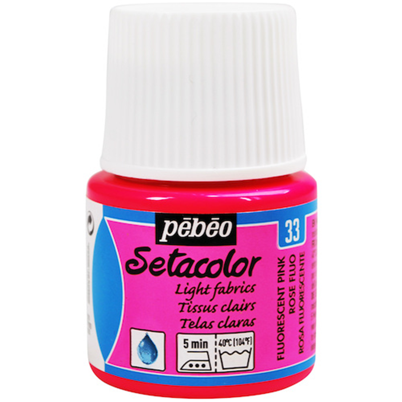 Pebeo 布用水性アクリル絵具セタカラー透明蛍光色 45ml フルレセントピンク 1本（ご注文単位1本）【直送品】
