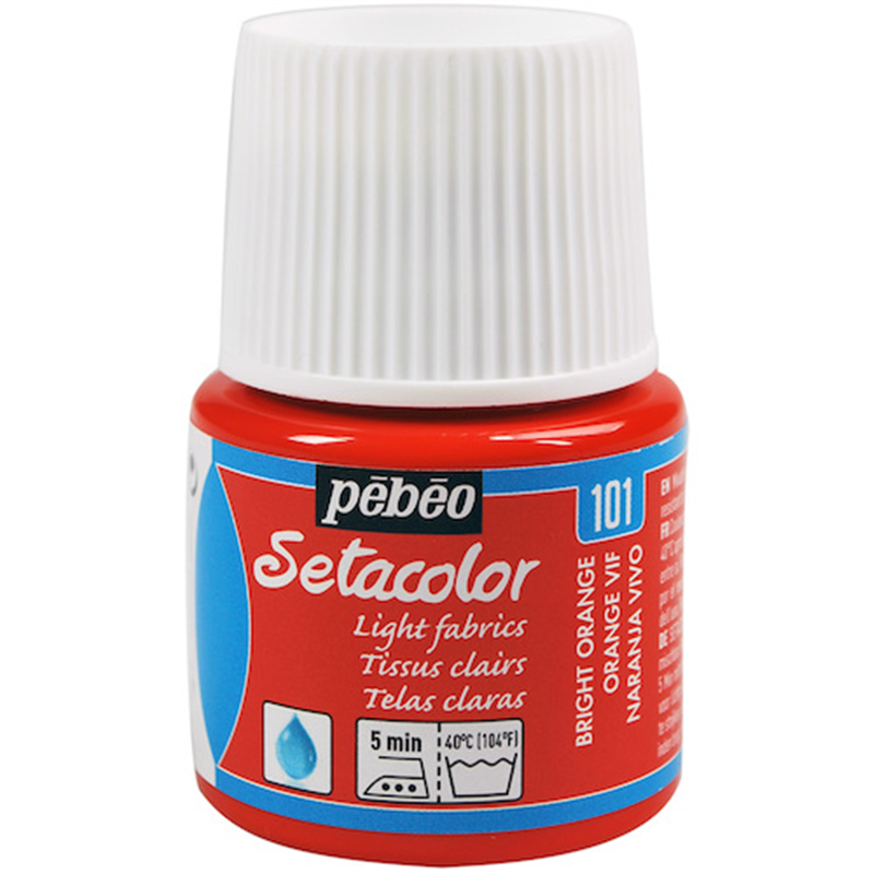 Pebeo 布用水性アクリル絵具セタカラー透明色 45ml ビビットオレンジ 1本（ご注文単位1本）【直送品】