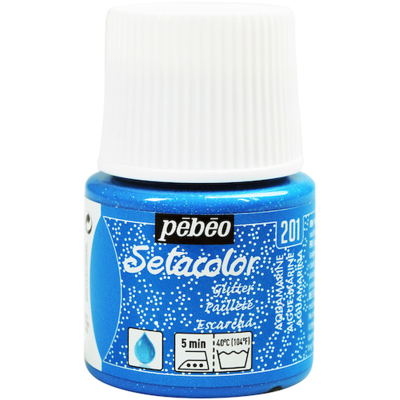 Pebeo 布用水性アクリル絵具セタカラーグリッター 45ml アクアマリン 1本（ご注文単位1本）【直送品】