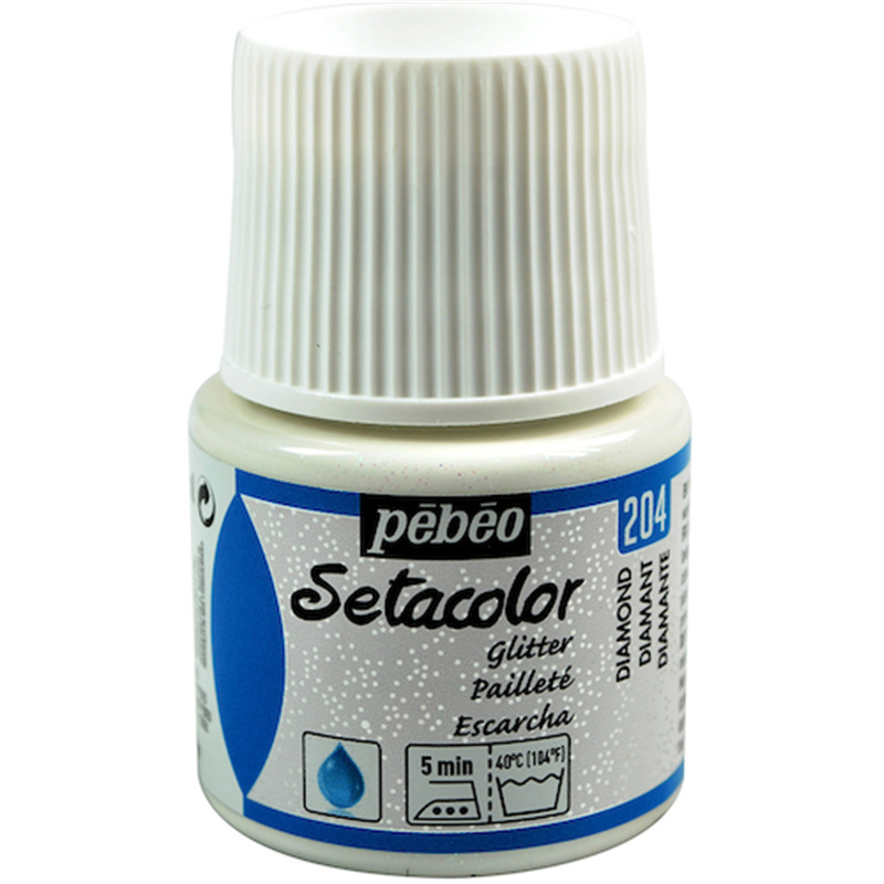 Pebeo 布用水性アクリル絵具セタカラーグリッター 45ml ダイアモンド 1本（ご注文単位1本）【直送品】