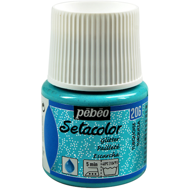 Pebeo 布用水性アクリル絵具セタカラーグリッター 45ml ターコイズ 1本（ご注文単位1本）【直送品】